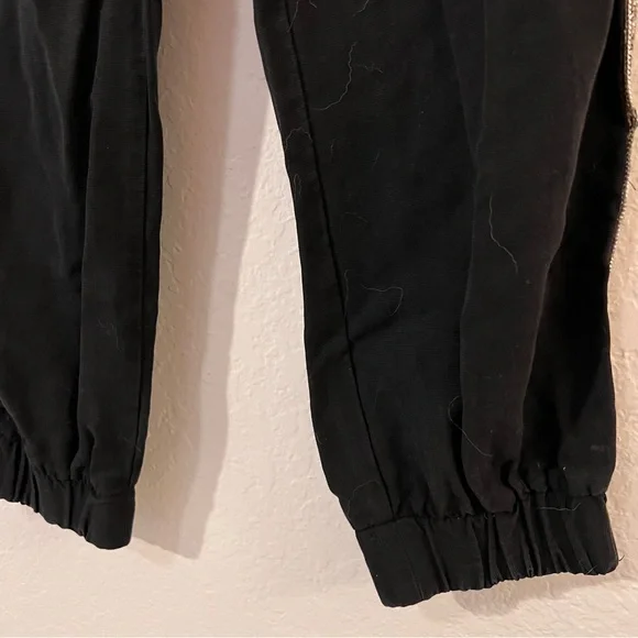 Zara Z1975 Black Joggers Shimmer Side Stripe Detail Drawstring Waist Size M - Picture 2 of 7